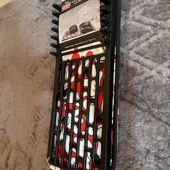 Disney Mickey Mouse dish drying mat with rack NWT - Picture 2 of 5